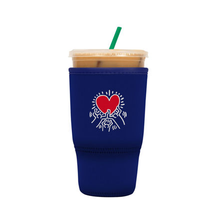 Picture of Sok It Cup Sok Reusable Neoprene Insulator Sleeve for Pint Glasses and Soda Cups (Holding Heart CS, Large: 30-32oz)