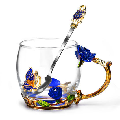 Picture of OEAGO Unique Gifts for Women Mom Coffee Mugs Gifts for Women Birthday Unique Blue Tea Cup Gifts for Women Who Have Everything Womens Gifts for Christmas