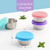 Picture of 6x1.6 Oz Salad Dressing Containers With Lids, Small Leakproof Reusable Stainless Steel Salad Dressing Container To Go For Lunch Boxes,Sauce containers, Picnics,Travel Meal Prep And Kitchen Storage.