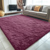 Picture of OLANLY 5x7 Machine Washable Large Area Rugs for Living Room, Bedroom, Soft Fluffy Shaggy Bedside Rug, Indoor Floor Carpet for Kids Girls and Boys, Dorms, Nursery, Home Decor Aesthetic, Burgundy