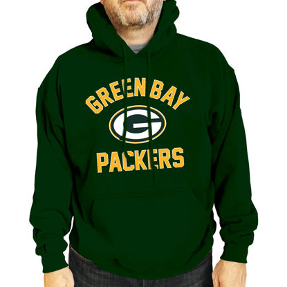 Picture of Team Fan Apparel NFL Adult Gameday Hooded Sweatshirt - Poly Fleece Cotton Blend - Stay Warm and Represent Your Team in Style (Green Bay Packers - Forest Green, Adult XX-Large)