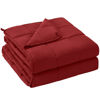 Picture of yescool Weighted Blanket for Adults (15 lbs, 48" x 72", Red) Cooling Heavy Blanket for Sleeping Perfect for 140-160 lbs, Twin Size Breathable Blanket with Premium Glass Bead, Machine Washable
