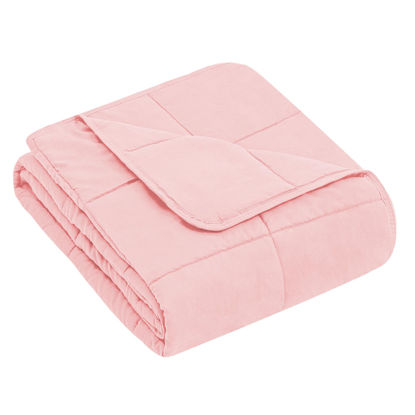 Picture of yescool Kids Weighted Blanket (7 lbs, 41" x 60", Pink) Cooling Heavy Blanket for Sleeping Perfect for 60-90 lbs, Throw Size Breathable Blanket with Premium Glass Bead, Machine Washable