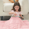 Picture of yescool Kids Weighted Blanket (7 lbs, 41" x 60", Pink) Cooling Heavy Blanket for Sleeping Perfect for 60-90 lbs, Throw Size Breathable Blanket with Premium Glass Bead, Machine Washable