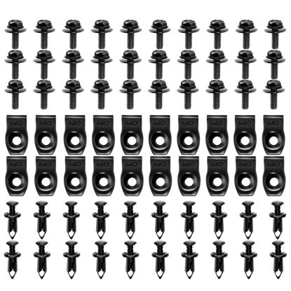 Picture of GOOACC 70PCS Engine Under Cover Splash Shield Guard Body Bolts Bumper Fender Liner Push Retainer Fastener Rivet Clips, Nylon