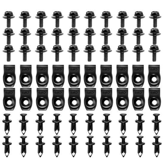 Picture of GOOACC 70PCS Engine Under Cover Splash Shield Guard Body Bolts Bumper Fender Liner Push Retainer Fastener Rivet Clips, Nylon