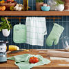Picture of KITCHENAID Quilted Cotton Terry Cloth Oven Mitt, Pot Holder, Kitchen Towel 4-Pack Set, Heat Resistant, Silicone Grip, Gift Set, Pistachio, 16"x26", 7"x13" & 7"x10"