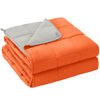 Picture of yescool Weighted Blanket for Adults (15 lbs, 48" x 72", Orange) Cooling Heavy Blanket for Sleeping Perfect for 140-160 lbs, Twin Size Breathable Blanket with Premium Glass Bead, Machine Washable