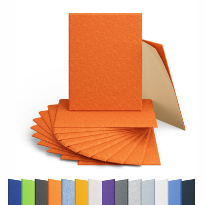 Picture of Amantech 12 Pack Acoustic Panels Self Adhesive Sound Proof Foam, High Density Sound Acoustic Panel, 16X12X0.4 Inch Rectangle Panels in Home, Office, Reccording Room, Studio,and more(Orange-Red)