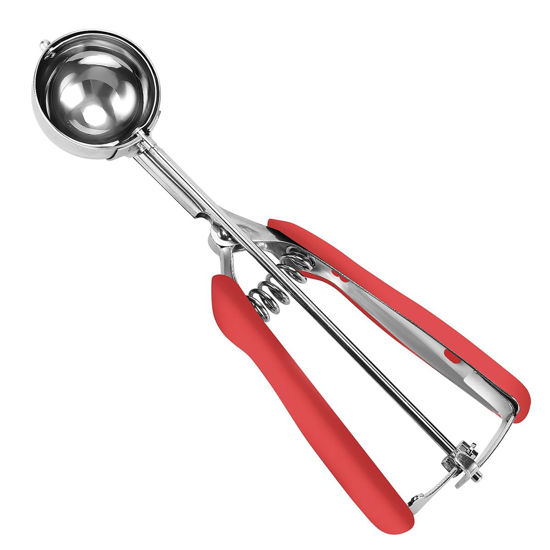 Picture of Medium Cookie Scoop, Cookie Dough Scoop, 2 Tablespoons/ 30 ml/ 1 oz, Spring-Loaded Scoop, 18/8 Stainless Steel, Comfortable Grip