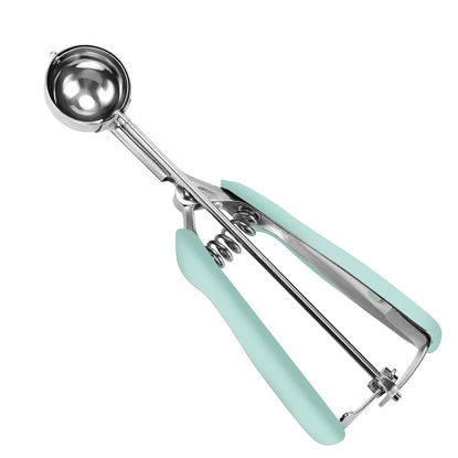 Picture of HOMURE H Small Cookie Scoop 1 Tbsp, Size #60 Cookie Dough Scoop, 1 Tablespoon Cookie Scoop for Baking, Mint, Spring-Loaded Scoop, Comfortable Grip