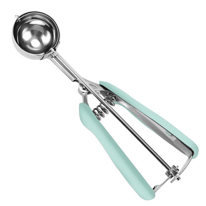 Picture of HOMURE H Cookie Scoop 2 Tablespoon, Size #40 Cookie Dough Scoop, 2 Tbsp/ 30 ml/ 1 oz Cookie Scoop for Baking, Mint, Spring-Loaded Scoop, Comfortable Grip