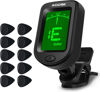 Picture of Aodsk Clip-on Guitar Tuner for String Instrument,Digital Electronic Tuner,Large Clear LCD Display,Rotatable,Suitable for Acoustic Guitar,Ukulele,Bass,Violin and Chromatic,with 10 Guitar Picks