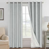 Picture of H.VERSAILTEX 100% Blackout Curtains for Bedroom Thermal Insulated Linen Textured Curtains Heat and Full Light Blocking Drapes Living Room Curtains 2 Panel Sets, Glacier Gray, 52x96 Inch