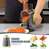 Picture of KEOUKE Rotary Cheese Grater with Handle Vegetable Cheese Shredder Slicer Grater for Kitchen 3 Changeable Blades for Cheese Potato Zucchini Nuts Chocolate (Green SP)