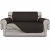 Picture of Easy-Going Reversible Loveseat Couch Cover for 2 Cushion Couch Sofa Cover for Dogs Water Resistant Furniture Protector with Foam Sticks Elastic Straps for Pet (Loveseat, Chocolate/Beige)