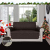 Picture of Easy-Going Reversible Loveseat Couch Cover for 2 Cushion Couch Sofa Cover for Dogs Water Resistant Furniture Protector with Foam Sticks Elastic Straps for Pet (Loveseat, Chocolate/Beige)