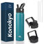 Picture of Konokyo Insulated Water Bottle 24oz Stainless Steel Sport Bottles with 3 Lids,Light Blue