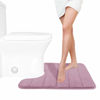 Picture of Yimobra Memory Foam Toilet Bath Mat U-Shaped, 24 X 20 Inches,Soft and Comfortable, Super Water Absorption, Non-Slip, Machine Wash and Easier to Dry for Bathroom Commode Contour Rug, Mauve