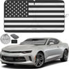 Picture of Autoamerics 1-Piece Windshield Sun Shade B&W American Flag USA Patriotic Design - Foldable Car Front Window Sunshade for Most Sedans SUV Truck - Blocks Max UV Rays and Keeps Your Vehicle Cool - Small
