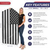 Picture of Autoamerics 1-Piece Windshield Sun Shade B&W American Flag USA Patriotic Design - Foldable Car Front Window Sunshade for Most Sedans SUV Truck - Blocks Max UV Rays and Keeps Your Vehicle Cool - Small