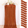 Picture of MLMC 12 Pack Fall Table Runner Terracotta Cheesecloth Table Runner 10ft Wrinkled Rustic Burnt Orange Cheese Cloth Table Runner for Thanksgiving Friendsgiving Home Party Decor