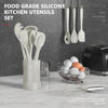 Picture of Silicone Cooking Utensils Set - 446°F Heat Resistant Silicone Kitchen Utensils,Spatula,Spoon, Kitchen Utensil Sets Gadgets Tools Set for Nonstick Cookware,Dishwasher Safe Bpa Free (Cream White)