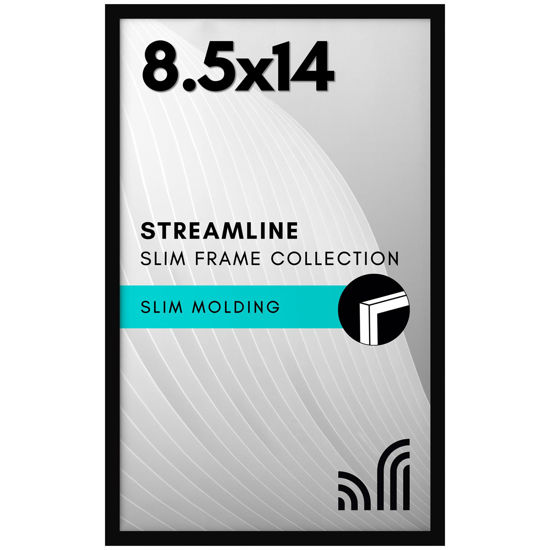 Picture of Americanflat 8.5x14 Picture Frame with Shatter-Resistant Glass - Streamline Collection - Thin Border Picture Frame for Wall Display - Hanging Hardware Included - Black