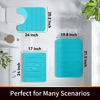 Picture of Yimobra Memory Foam Bath Mat Rug, 24 x 17 Inches, Comfortable, Soft, Super Water Absorption, Machine Wash, Non-Slip, Thick, Easier to Dry for Bathroom Floor Rugs, Lake Blue