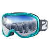 Picture of ZIONOR Lagopus Ski Snowboard Goggles UV Protection Anti fog Snow Goggles for Men Women Adult Youth BlueGreen Frame Silver Lens