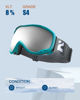 Picture of ZIONOR Lagopus Ski Snowboard Goggles UV Protection Anti fog Snow Goggles for Men Women Adult Youth BlueGreen Frame Silver Lens