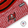 Picture of FOCO Tampa Bay Buccaneers NFL Logo Heather Stripe Pom Beanie Hat, Team Color