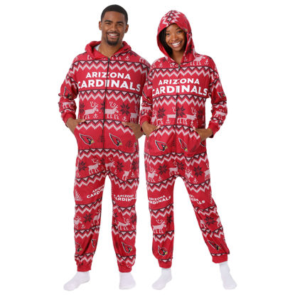 Picture of FOCO Arizona Cardinals NFL Mens Ugly Pattern One Piece Pajamas - S