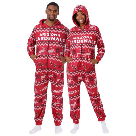 Picture of FOCO Arizona Cardinals NFL Mens Ugly Pattern One Piece Pajamas - S