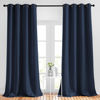 Picture of NICETOWN Blackout Curtains and Drapes for Kitchen - Extra Long Room Darkening Thermal Insulated Solid Window Blackout Draperies (Navy, 1 Pair, 52 x 95-Inch)