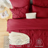 Picture of CozyLux Red Comforter Full - 7 Pieces Bed in a Bag Dark Red, Pintuck Full Size Comforter Sets Pinch Pleat Bedding Sets with All Season Comforter, Flat Sheet, Fitted Sheet and Pillowcases & Shams