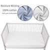 Picture of GUNTAIL Crib Sheets for Boys Girls,100% Cotton Fitted Crib Sheet 2 Pack for Standard Crib and Toddler Mattress, Super Soft Breathable Baby Sheet 28x52x8in (White & Gray)