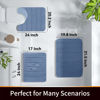 Picture of Yimobra Memory Foam Bath Mat Rug, 24 x 17 Inches, Comfortable, Soft, Non-Slip, Super Absorbent, Quick Drying Bathroom Rug for Floor, Tub & Shower, Machine Washable, Thick, Denim Blue