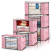 Picture of Budding Joy 90 L Large Storage Bags, 6 Pack Clothes Storage Bins Foldable Closet Organizer Storage Containers Storage and Organization for Blanket, Comforters, Bed Sheets, Pillows (Pink)