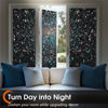 Picture of rabbitgoo Window Privacy Film Rainbow Film Decorative Window Sticker, 3D Static Stained Glass Cling Tint for Room Darkening Day Sleep, Black, 17.5 x 78.7 inches