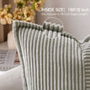 Picture of MIULEE Light Grey Corduroy Pillow Covers 18 x 18 inch with Splicing Set of 2 Super Soft Boho Striped Pillow Covers Broadside Decorative Textured Throw Pillows for Couch Cushion Bed Livingroom