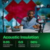 Picture of Ekkogo Acoustic Panels 12-Pack Soundproof Wall Panels 12''X12''X0.4'' Sound Panels High Density Sound Dampening Panels - [Candy Red Square]