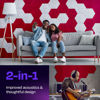 Picture of Ekkogo Acoustic Panels 12-Pack Soundproof Wall Panels 12''X10''X0.4'' Sound Panels High Density Sound Dampening Panels - [Candy Red Hexagon]
