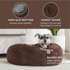 Picture of Bedsure Calming Dog Bed for Small Medium Dogs - Donut Washable Medium Pet Bed, 27 inches Anti-Slip Round Fluffy Plush Faux Fur Cat Bed, Coffee