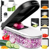 Picture of Fullstar Vegetable Chopper, Cheese Slicer, Food Chopper, Veggie Chopper, Onion Chopper, Vegetable Chopper with Container, Mandoline Slicer & Cheese Grater (6 in 1 - White)