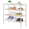 Picture of ROMGUAR CRAFT 4 Tier Bamboo Shoe Rack for Closet Free Standing Wood Shoe Shelf for Entryway Small Space Stackable 27"x11"x26" (White)