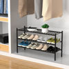 Picture of ROMGUAR CRAFT 3-Tier Bamboo Long Shoe Rack, Free Standing Wood Shoe Shelf Storage Organizer for Closet Entryway Stackable 35"x11"x20" (Black)