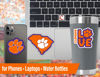 Picture of Clemson Stickers (14 Stickers) 2 Large 5" for Car Windows 10 Medium 2.5" for Water Bottles Laptops Phones and 2 Mini Keyboard Decals Clemson Tigers Gift for Men or Women Football Fans (Clemson Tigers)
