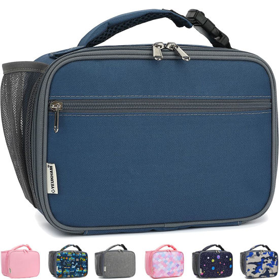Picture of GYEUKHAM Insulated Lunch Box for School, Thermal Reusable Durable Freezable Lunch Bags for Kids Boys Girls Men Women - Small Soft Cooler Portable Lunch Tote Kit for Work Picnic Travel,Cyan