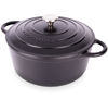 Picture of Cast Iron Dutch Oven with Lid - Non-Stick Ovenproof Enamelled Casserole Pot, Oven Safe up to 500° F - Sturdy Dutch Oven Cookware - Black, 6.4-Quart, 28cm - by Nuovva